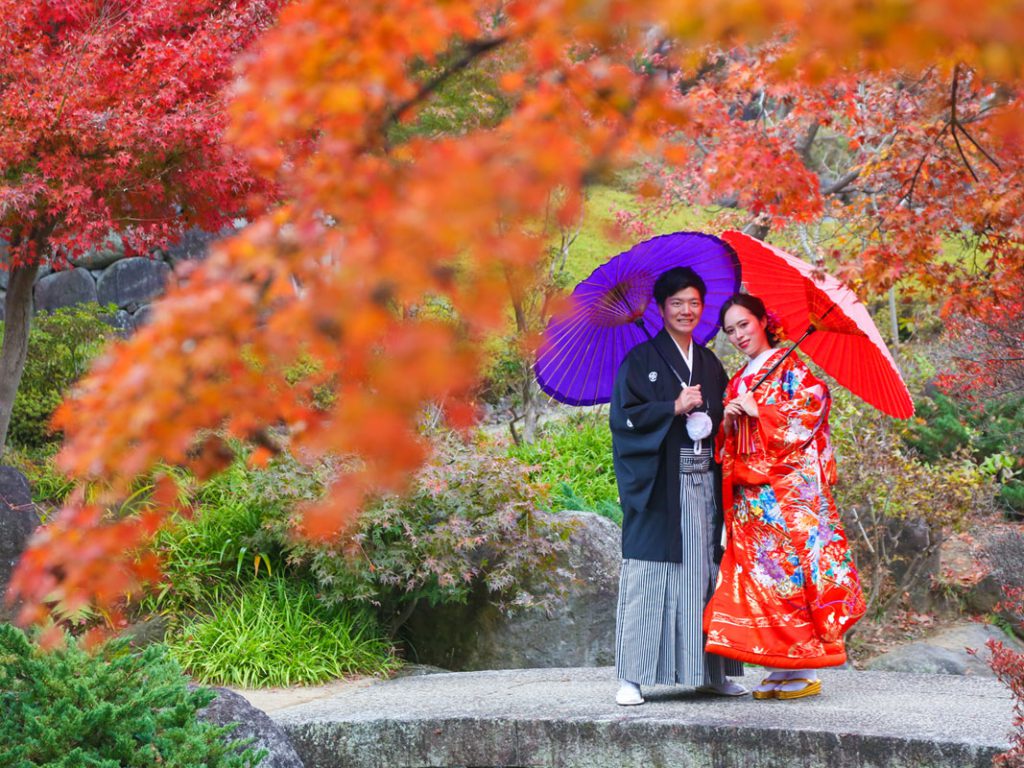 秋の紅葉和装前撮りロケーションフォト