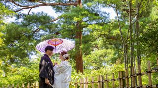 新緑での和装・ドレス撮影臨江閣・軽井沢