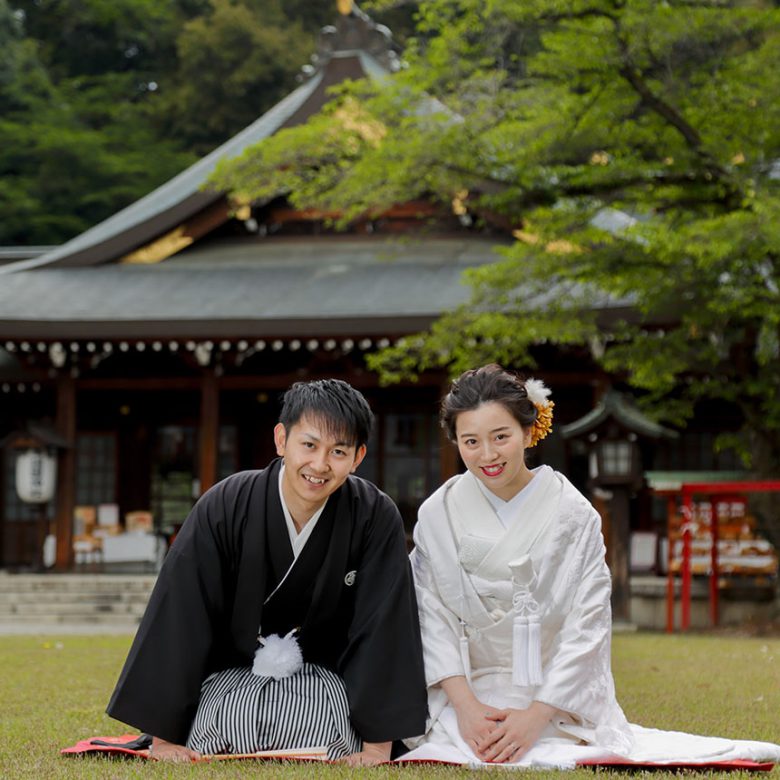 神社和装前撮りロケーションフォト写真だ結婚式