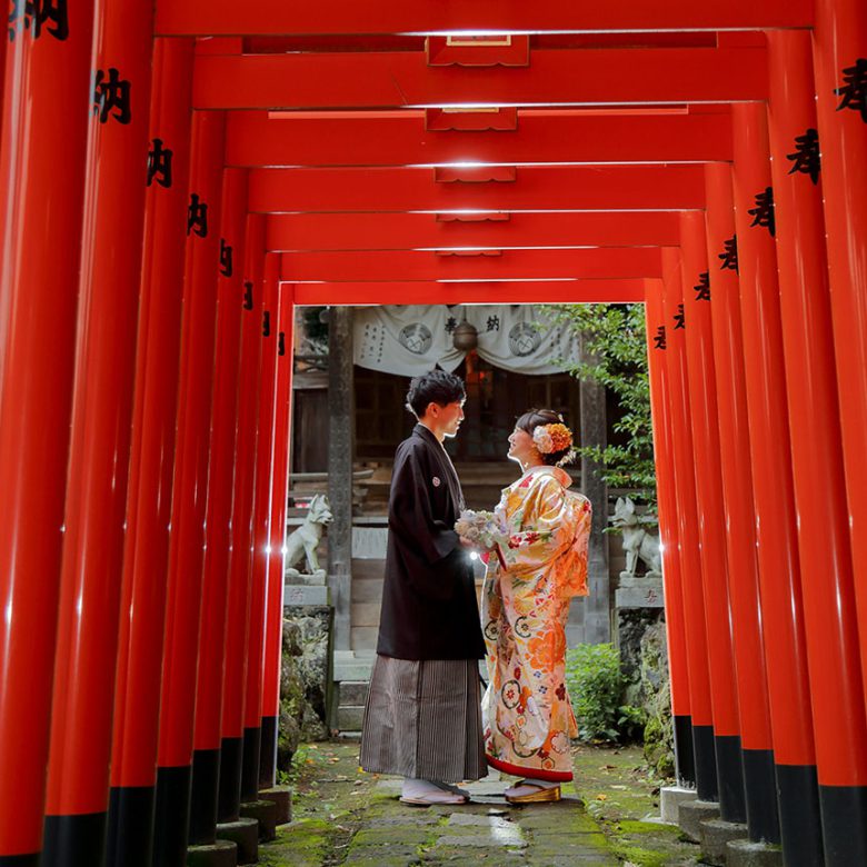 神社和装前撮りロケーションフォト写真だ結婚式