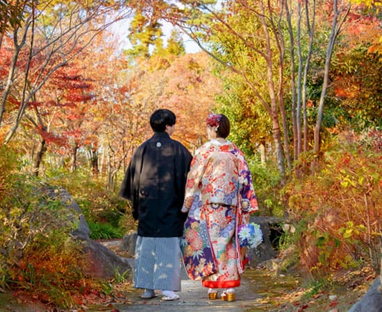 秋の和装ロケーションフォト紅葉