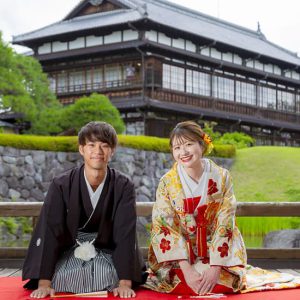 臨江閣日本庭園前撮りロケーションフォト