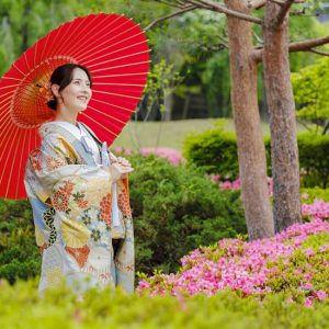 臨江閣日本庭園前撮りロケーションフォト
