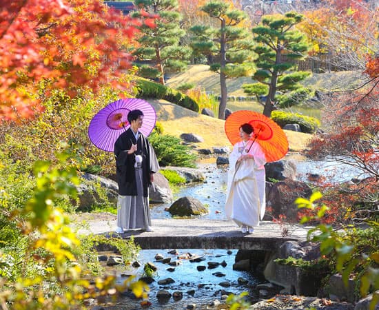 秋の和装ロケーションフォト紅葉