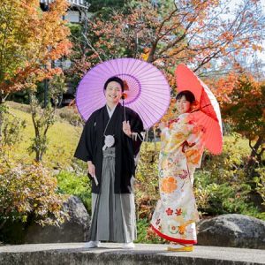 秋の和装ロケーションフォト紅葉