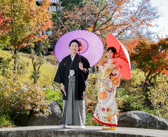 秋の和装ロケーションフォト紅葉